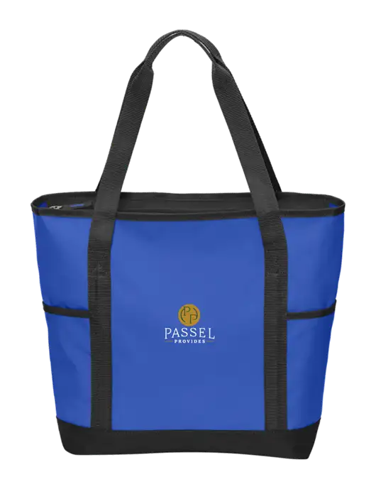 On the Go Royal/Black Tote w/Passel Provides Logo
