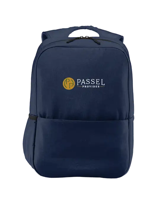 Access Square Laptop River Blue Navy Backpack w/Passel Provides Logo