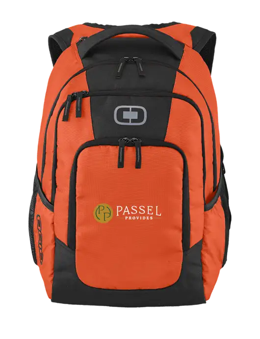 OGIO Orange Logan Laptop Backpack
 w/Passel Provides Logo