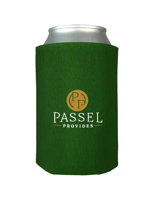 Kelly Green Foam Coolie w/Passel Provides Logo