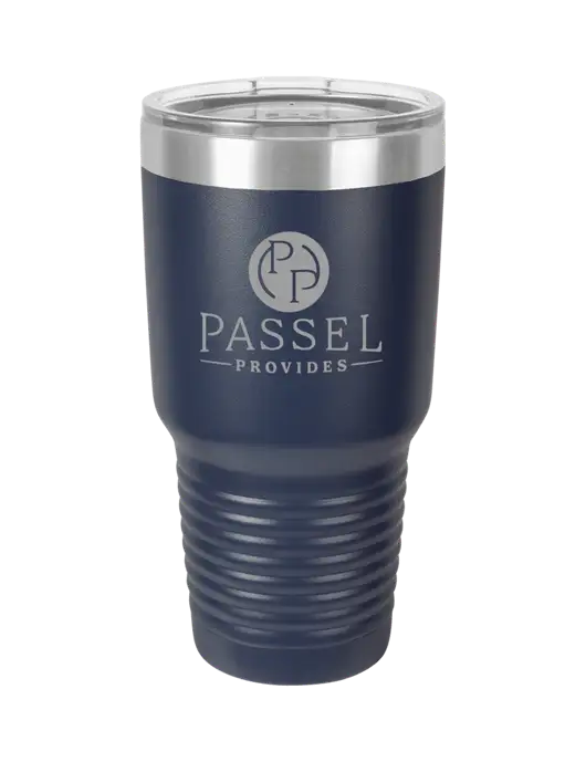Polar Camel 30 oz Powder Coated Navy Vacuum Insulated Tumbler w/Passel Provides Logo