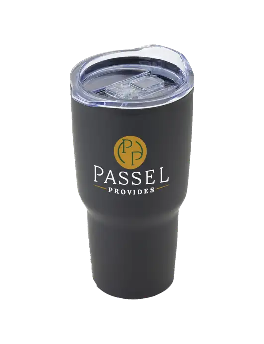 Odyssey Black 30 oz Travel Tumbler w/Passel Provides Logo