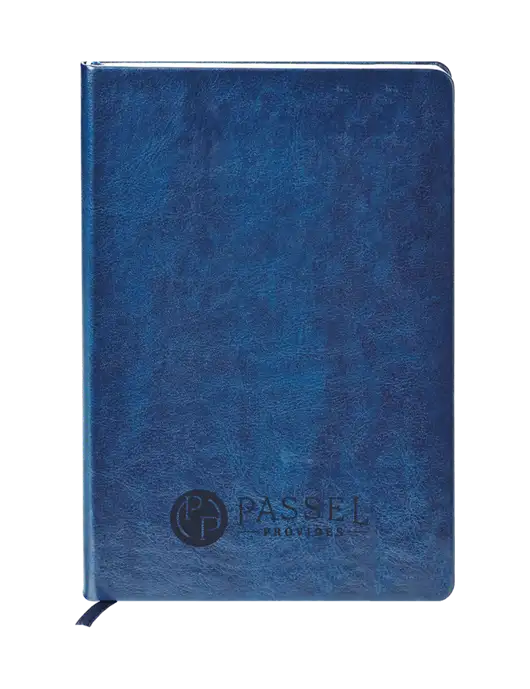 Fabrizio Blue Hard Cover 5.75 x 8.3 Journal w/Passel Provides Logo