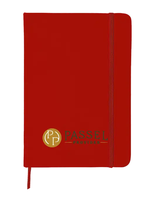 Red Comfort Touch Bound Journal 5" X 7" w/Passel Provides Logo