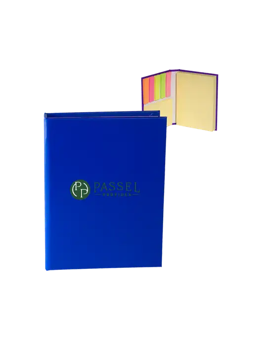 Dark Royal Blue Sticky Book Folio, 3.125 x 4.125 w/Passel Provides Logo