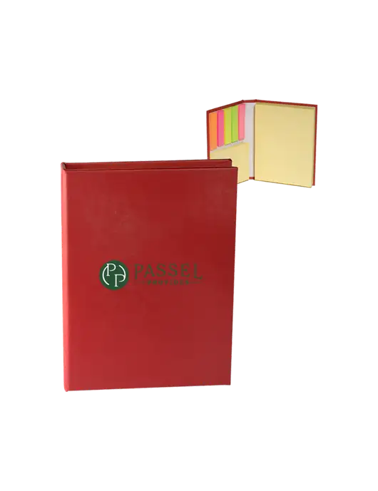 Red Sticky Book Folio, 3.125 x 4.125 w/Passel Provides Logo